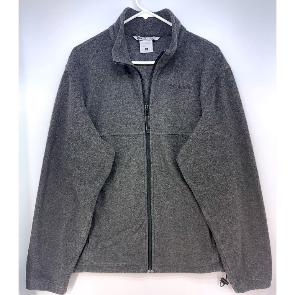 Columbia Fleece Zip Jacket Gray Mock‎ Neck Gorpcore Outdoor Layering Sz M